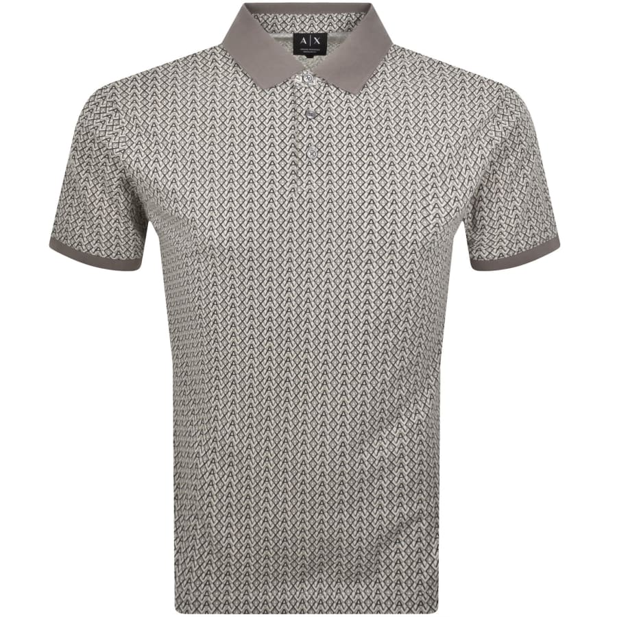 Image number 1 for Armani Exchange Logo Polo T Shirt Cream
