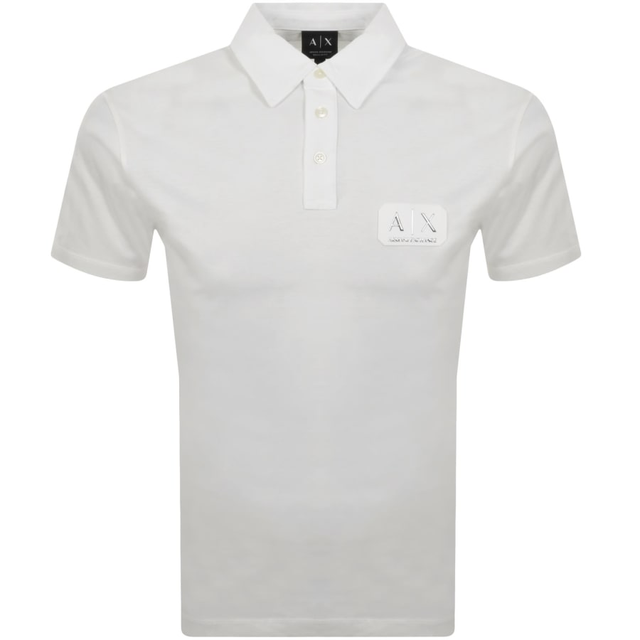 Image number 1 for Armani Exchange Logo Polo T Shirt Off White