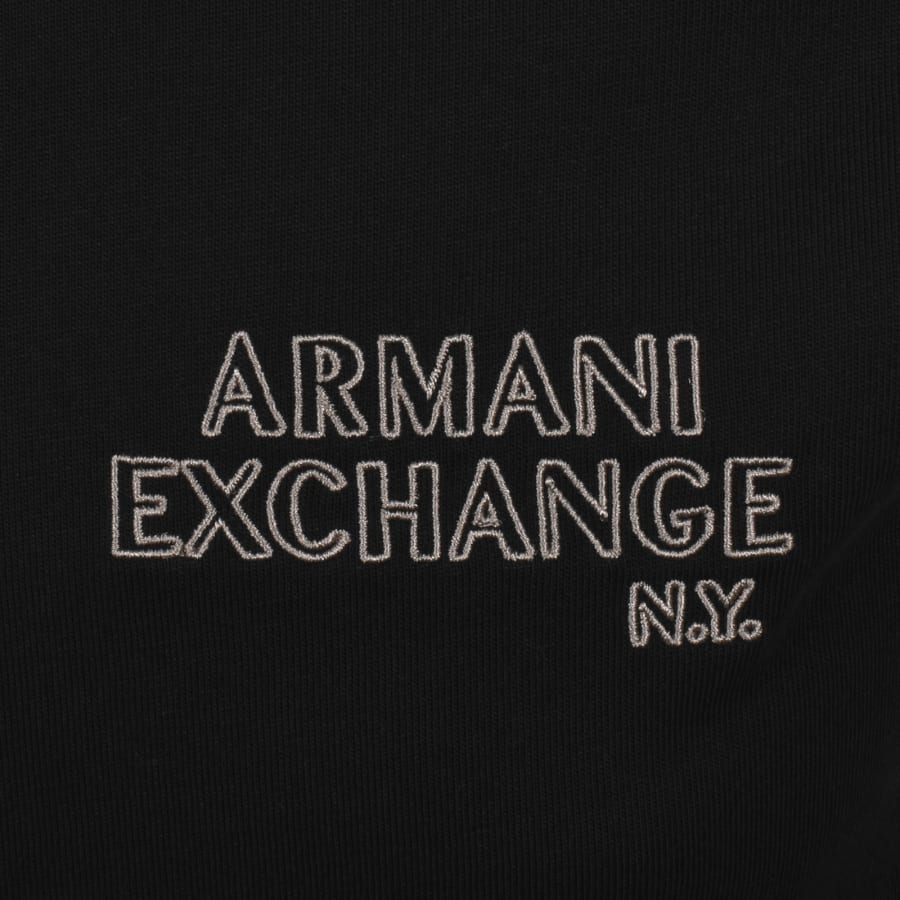 Image number 3 for Armani Exchange Crew Neck T Shirt Black
