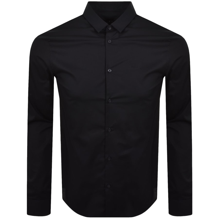 Image number 1 for Armani Exchange Long Sleeve Slim Shirt Navy