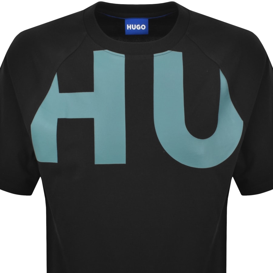 Image number 3 for HUGO Blue Logo T Shirt Black