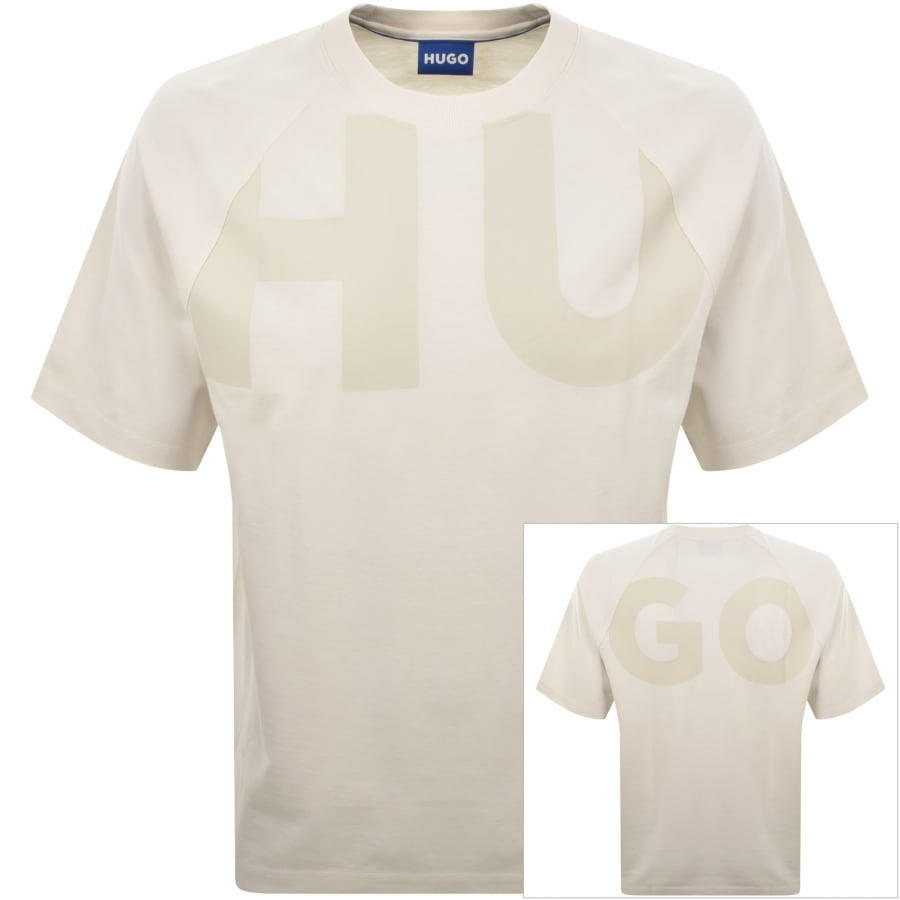 Image number 1 for HUGO Blue Logo T Shirt Open White