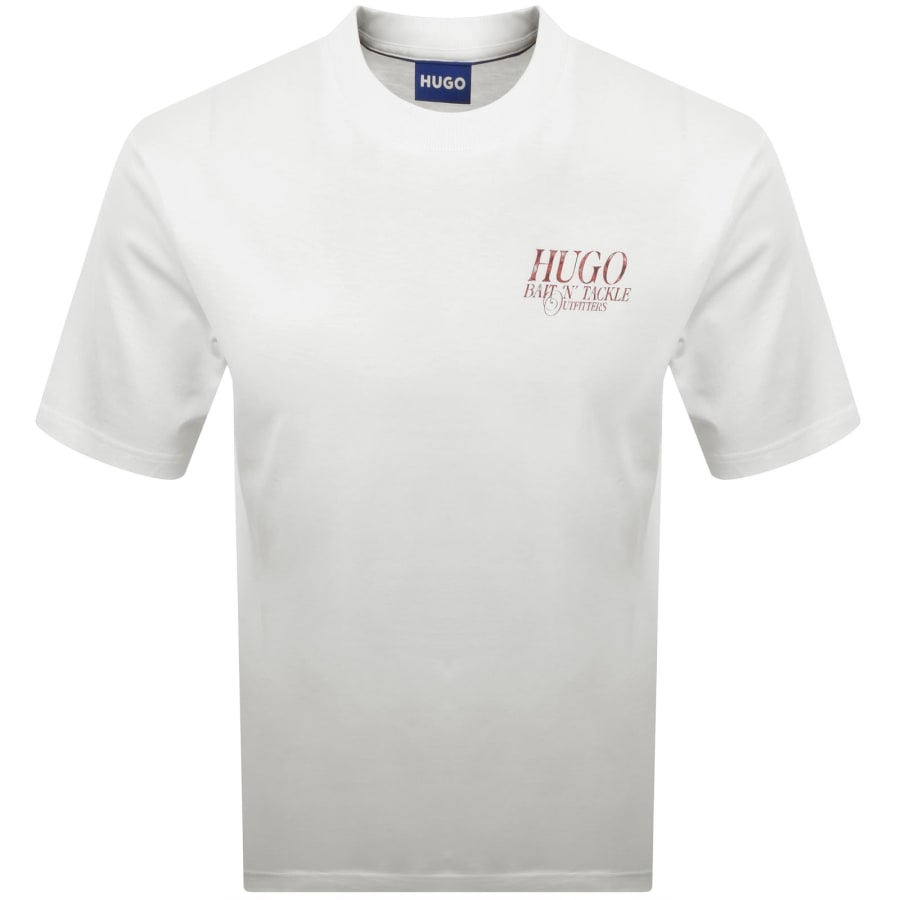 Image number 2 for HUGO Blue Marine Artwork T Shirt White