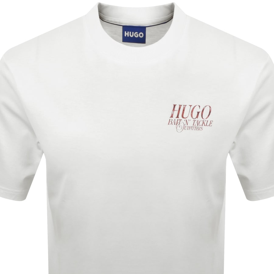 Image number 3 for HUGO Blue Marine Artwork T Shirt White