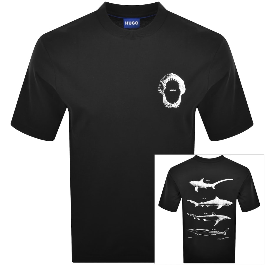 Image number 1 for HUGO Blue Marine Artwork T Shirt Black