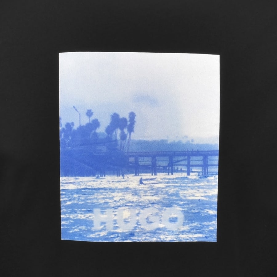 Image number 3 for HUGO Blue Artwork T Shirt Black