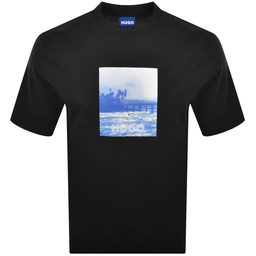 Image number 1 for HUGO Blue Artwork T Shirt Black