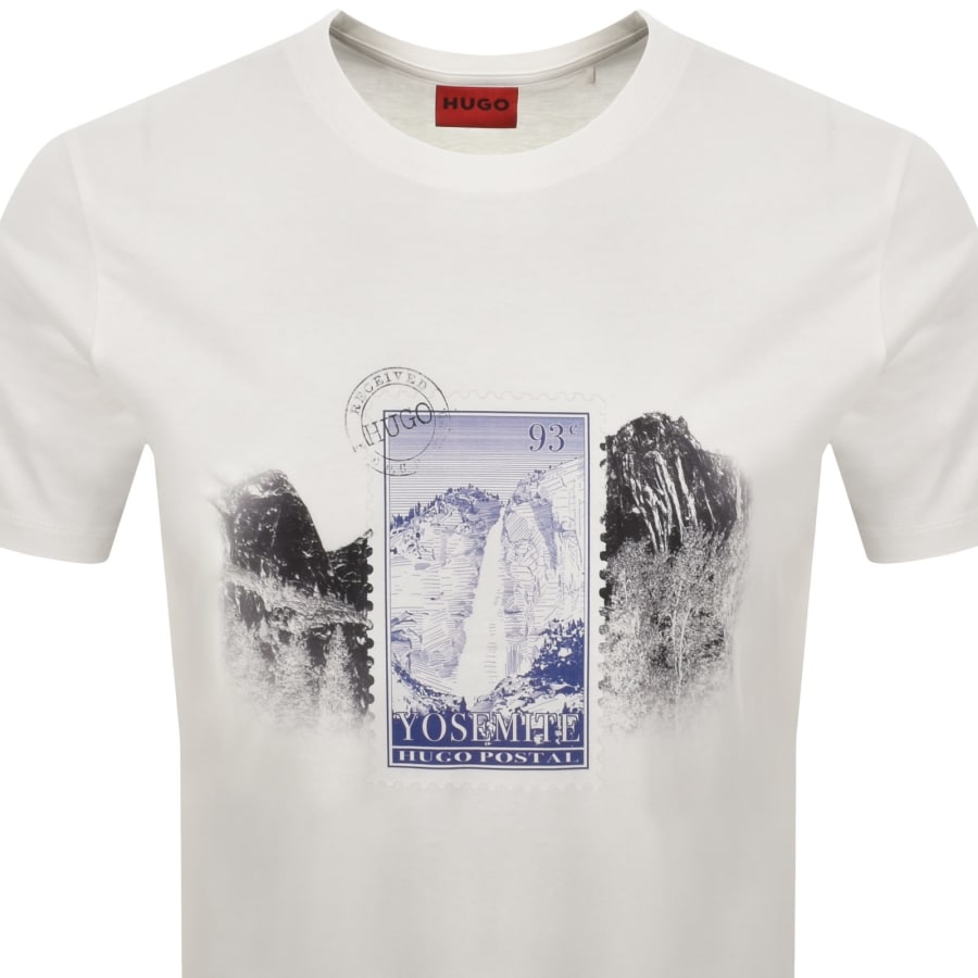 Image number 2 for HUGO Divalis Crew Neck T Shirt Off White