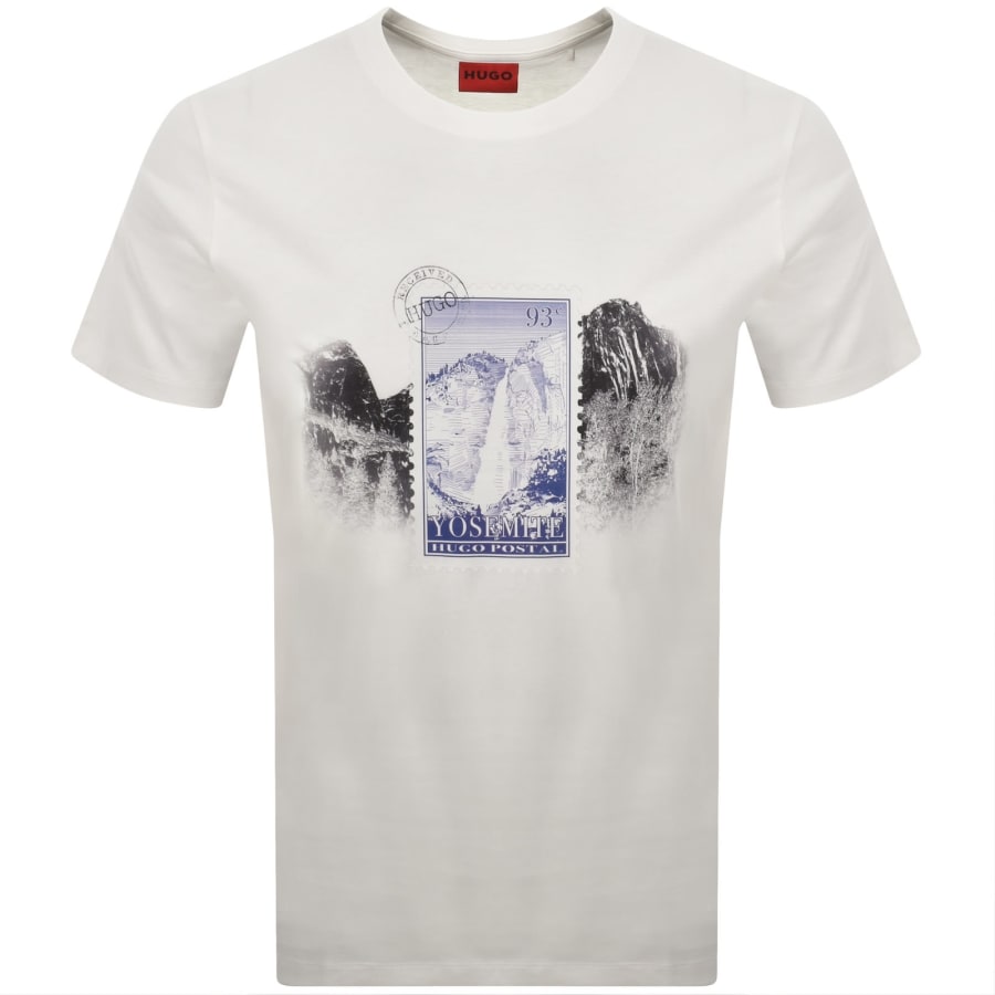 Image number 1 for HUGO Divalis Crew Neck T Shirt Off White