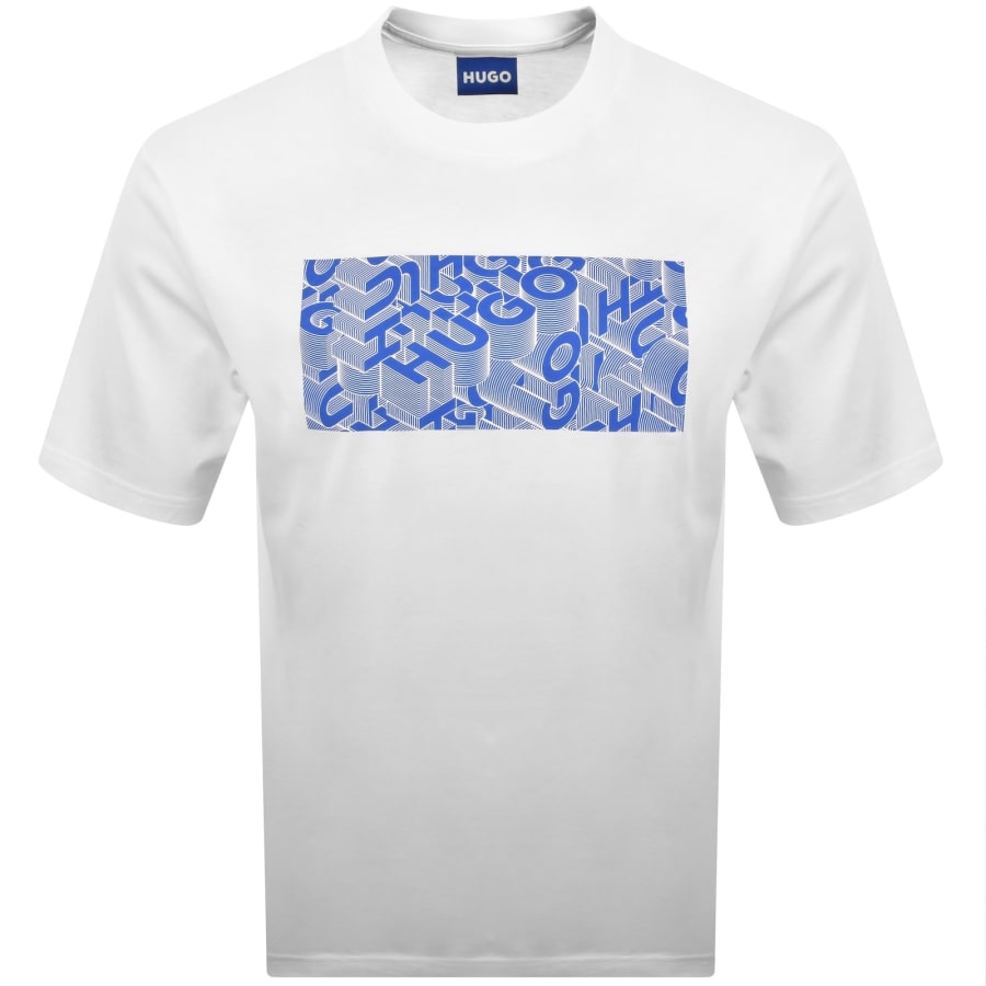 Image number 1 for HUGO Blue Artwork T Shirt White