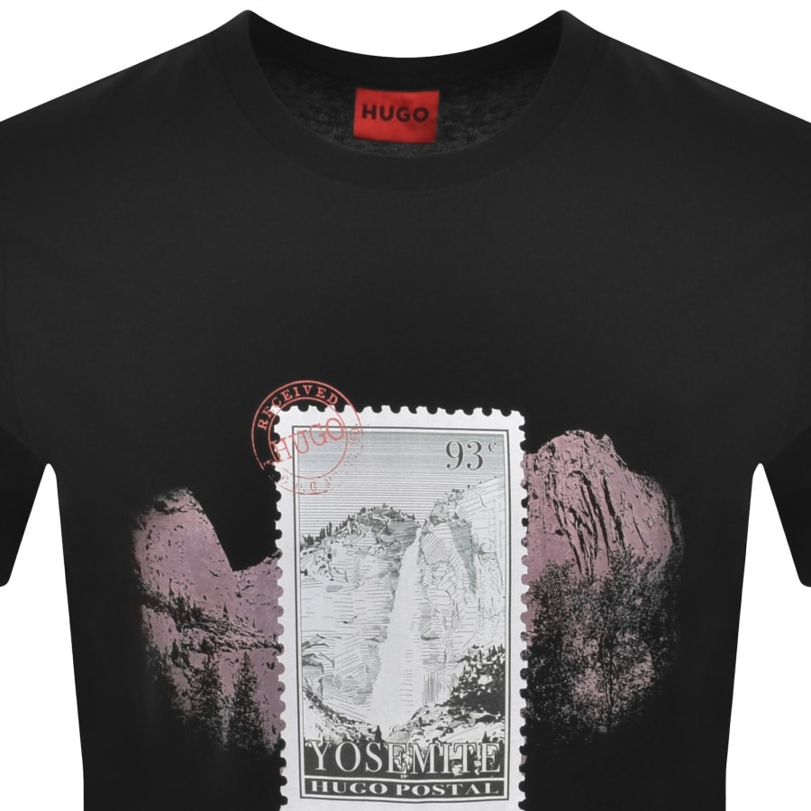 Image number 2 for HUGO Divalis Crew Neck T Shirt Black