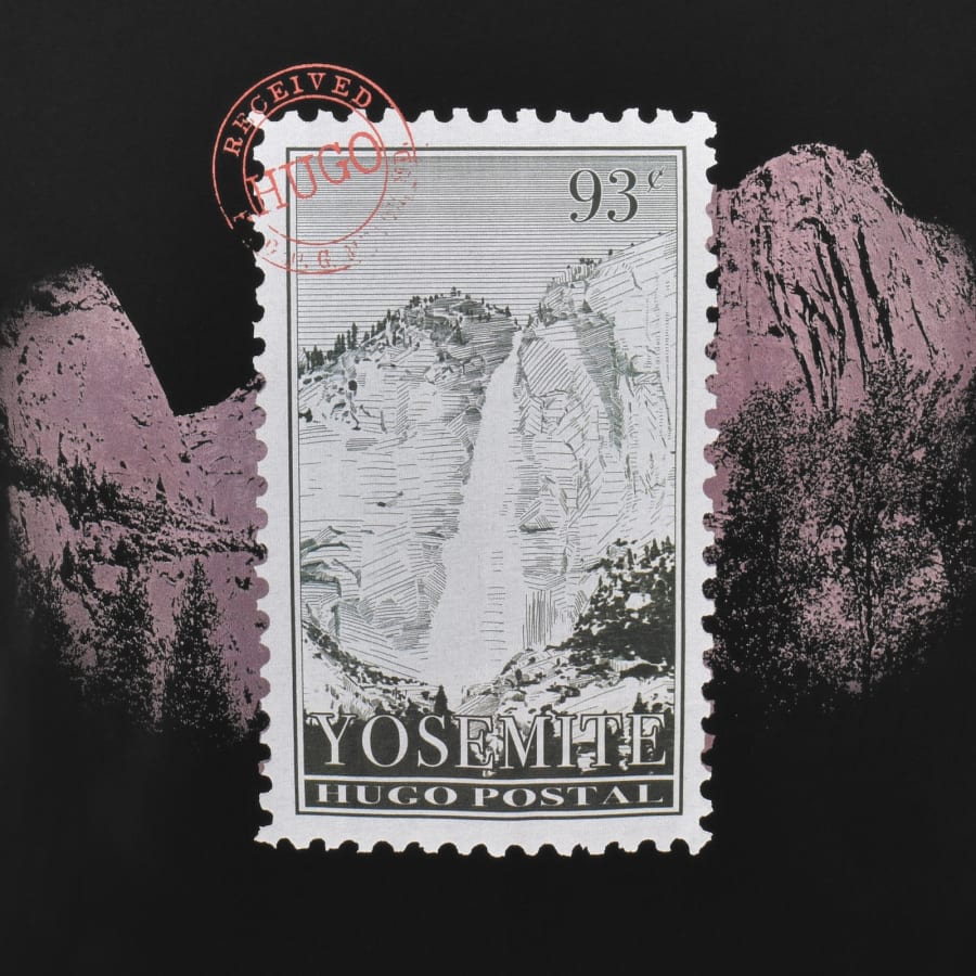 Image number 3 for HUGO Divalis Crew Neck T Shirt Black