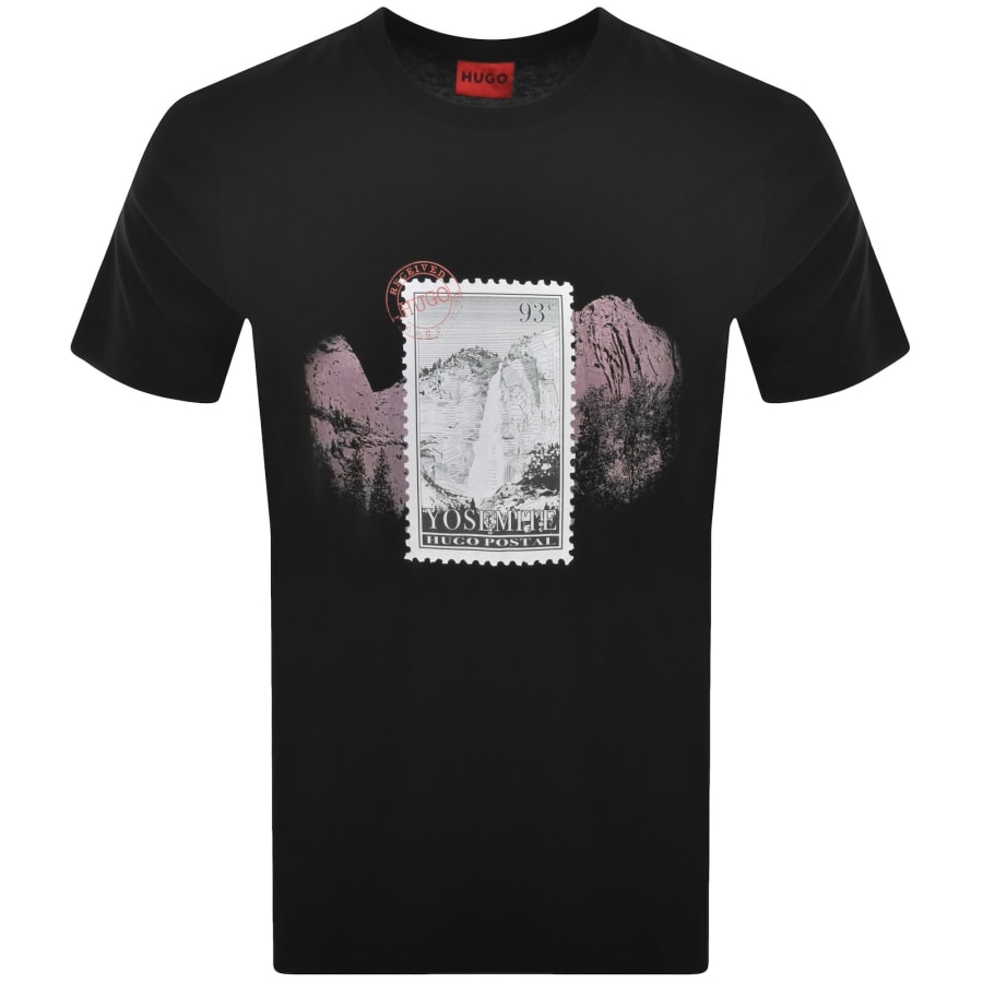 Image number 1 for HUGO Divalis Crew Neck T Shirt Black