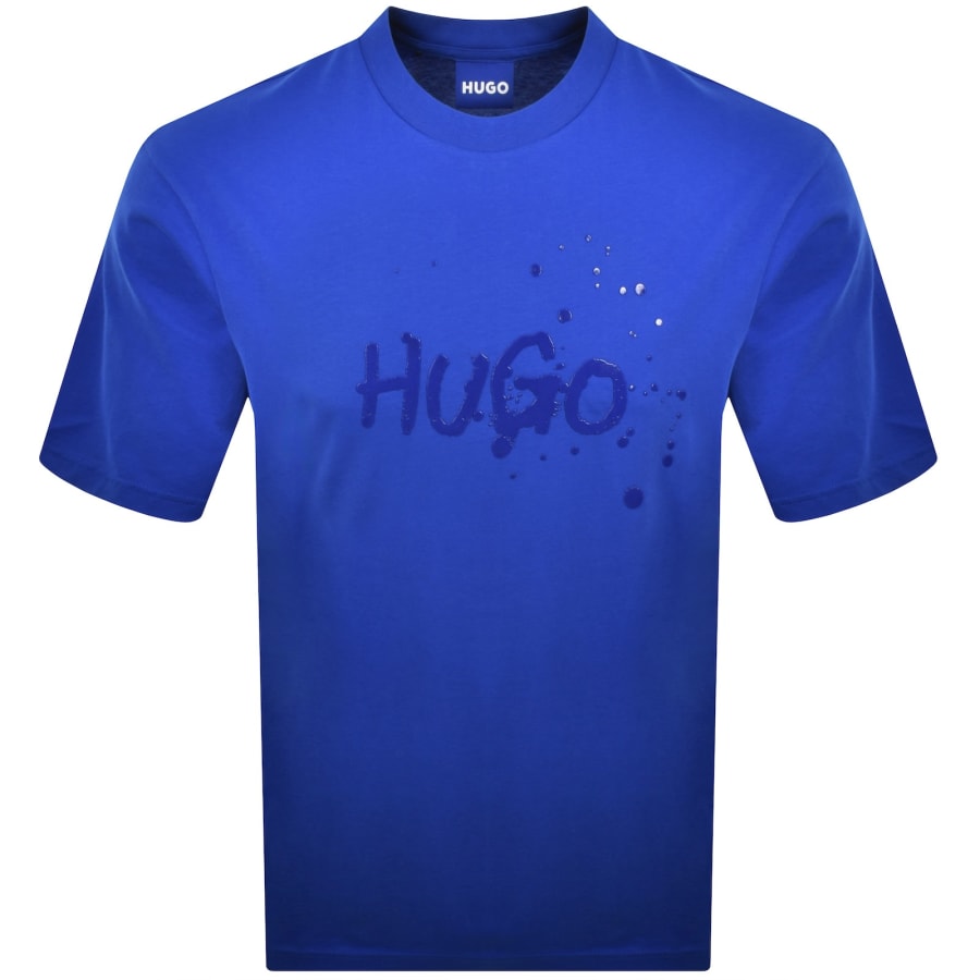 Image number 1 for HUGO Blue Artwork T Shirt Blue