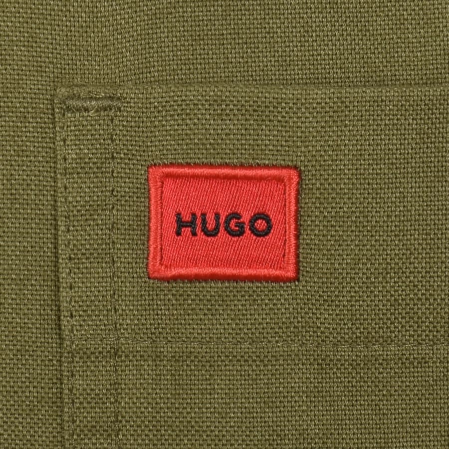 Image number 3 for HUGO Long Sleeved Evito Shirt Green