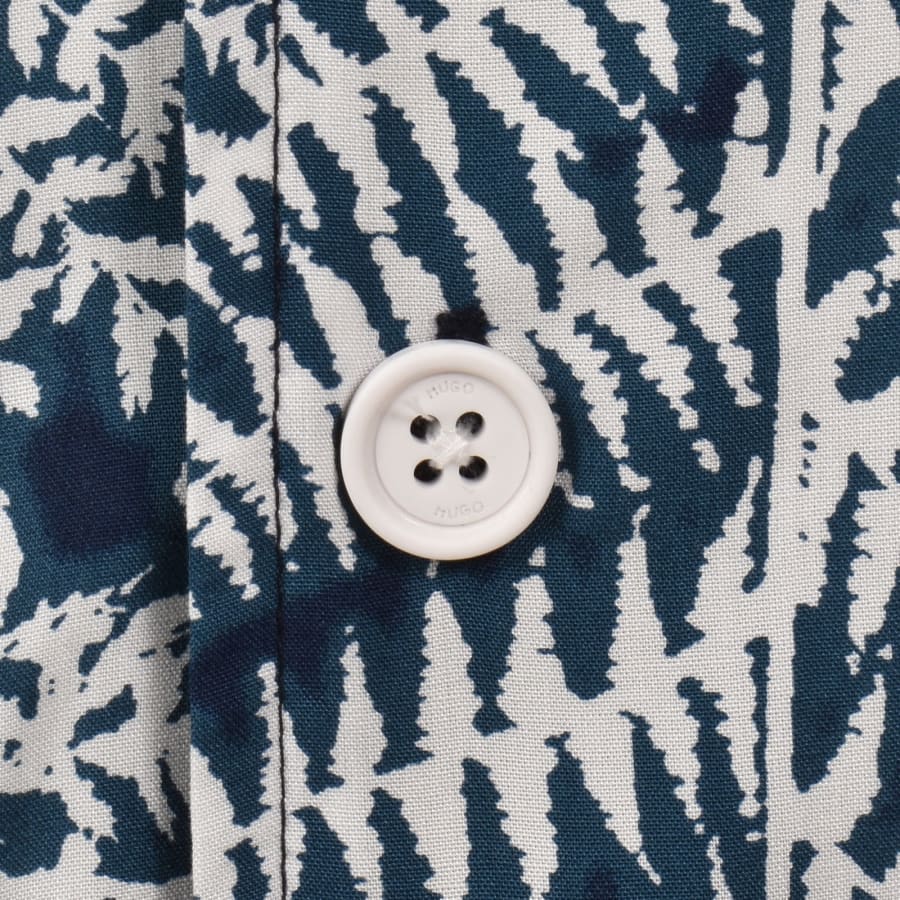 Image number 3 for HUGO Relaxed Short Sleeve Beach Shirt Blue