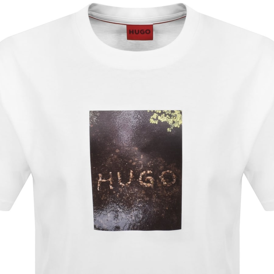 Image number 2 for HUGO Doreston Crew Neck T Shirt White