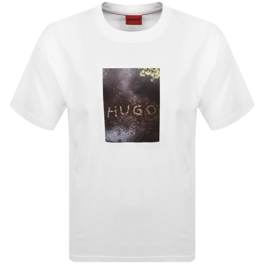 Image number 1 for HUGO Doreston Crew Neck T Shirt White