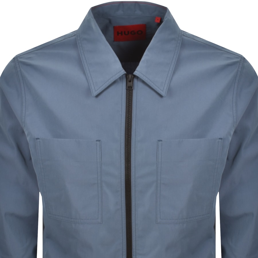 Image number 2 for HUGO Evalom Overshirt Jacket Blue