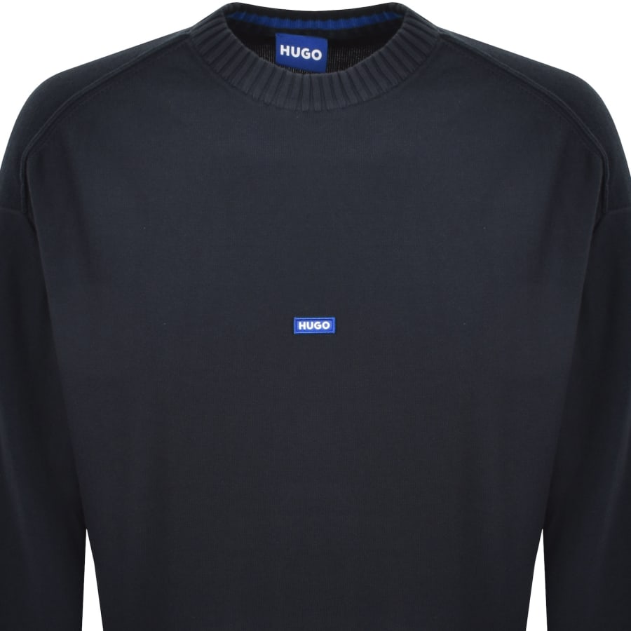 Image number 2 for HUGO Blue San Casey Knit Jumper Navy
