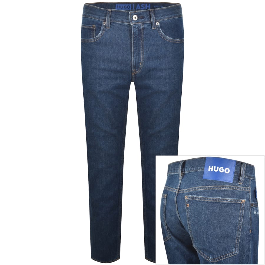 Image number 1 for HUGO Blue Slim Fit Ash Mid Wash Jeans