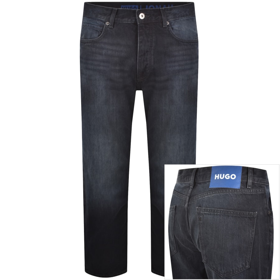 Image number 1 for HUGO Blue Straight Fit Jonah Jeans Navy