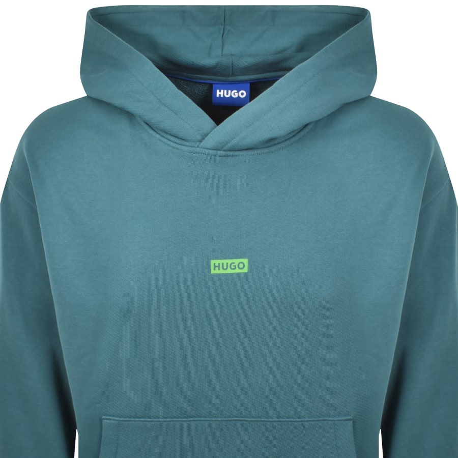 Image number 3 for HUGO Blue Nazardo Hoodie Turquoise Blue