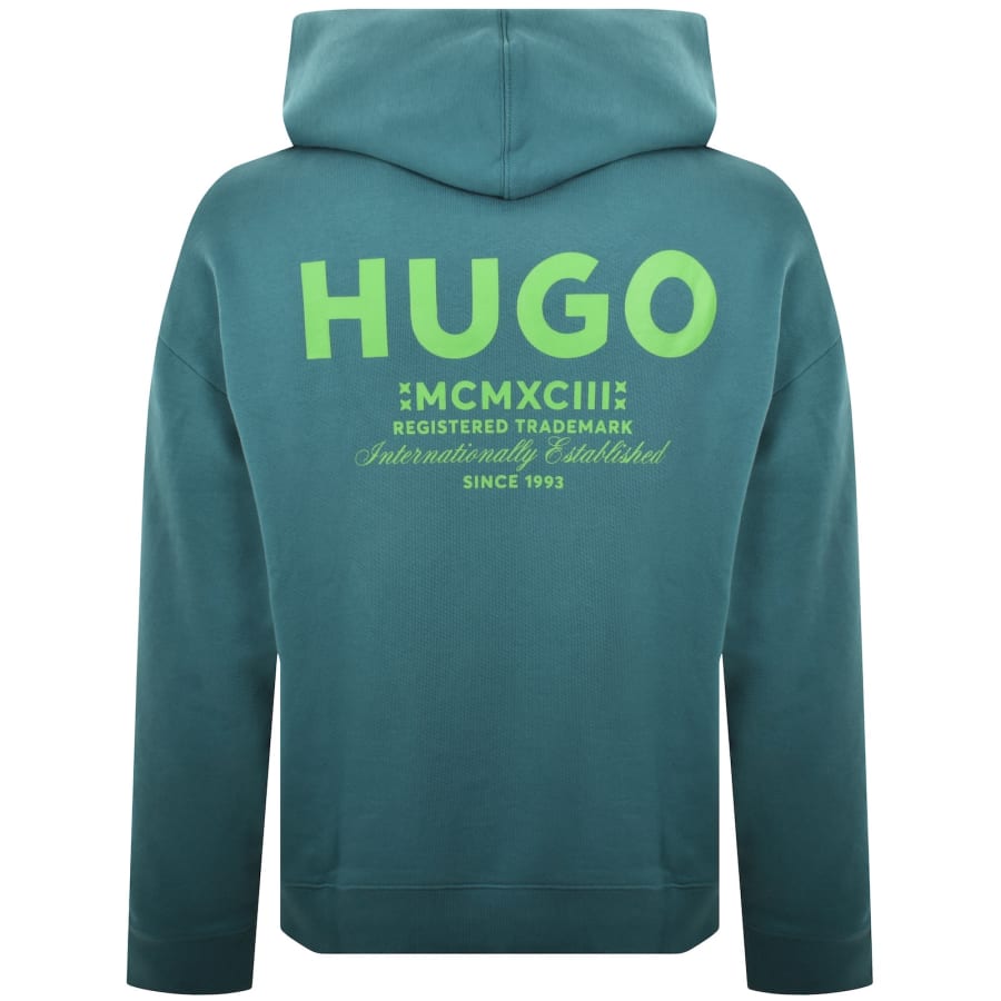 Image number 5 for HUGO Blue Nazardo Hoodie Turquoise Blue