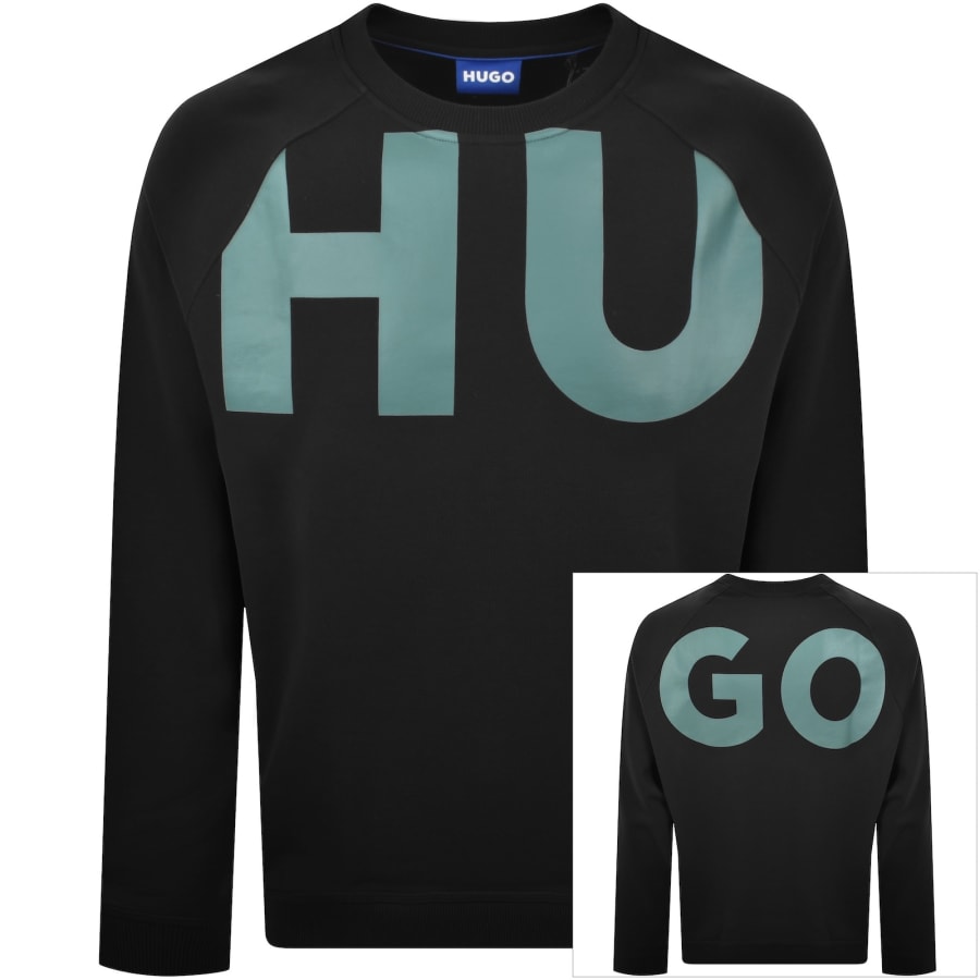 Image number 1 for HUGO Blue Logo Sweatshirt Black