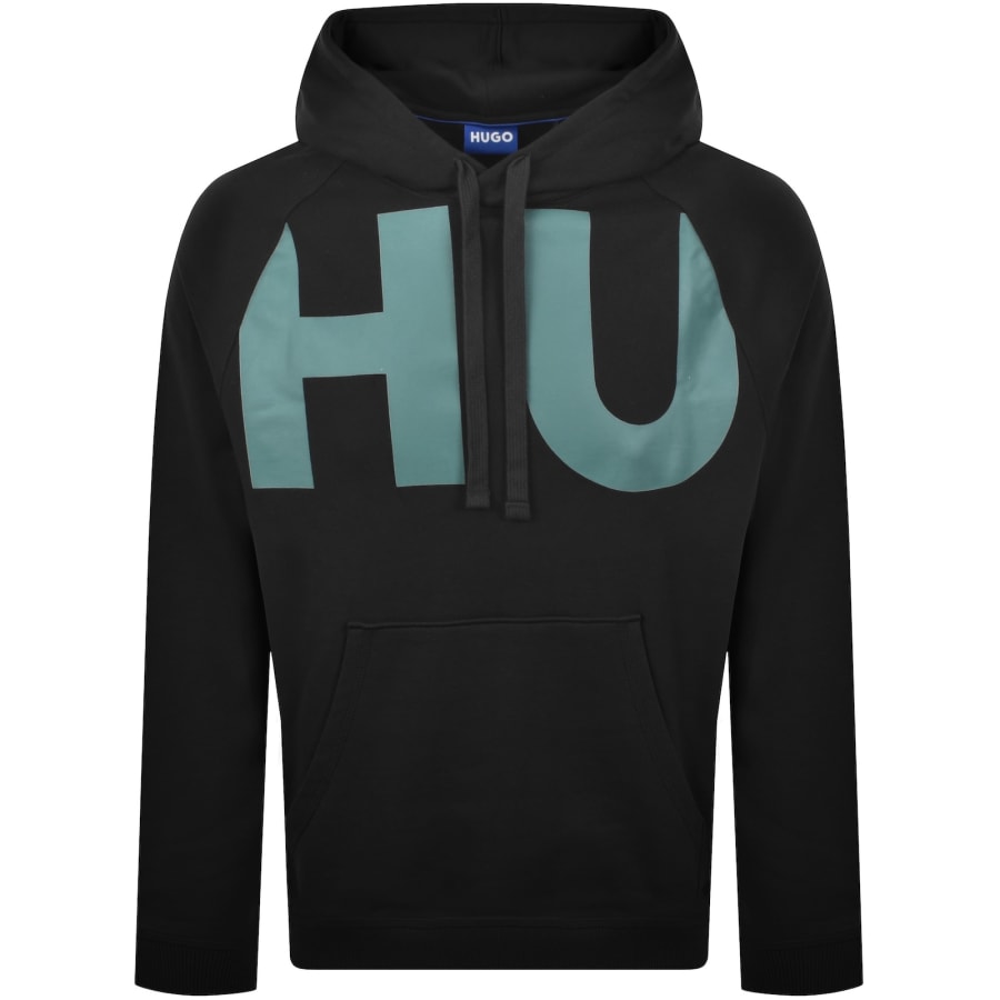 Image number 2 for HUGO Blue Logo Hoodie Black
