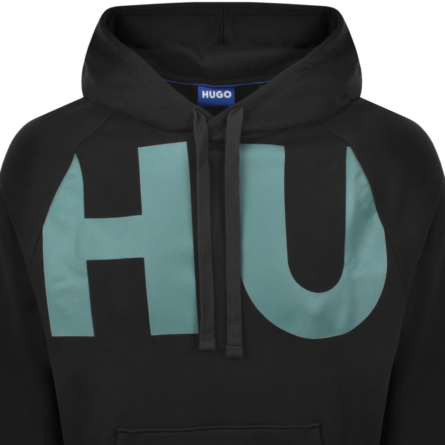 Image number 3 for HUGO Black Logo Hoodie Black