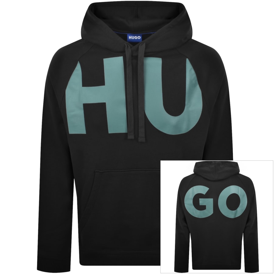 Image number 1 for HUGO Black Logo Hoodie Black