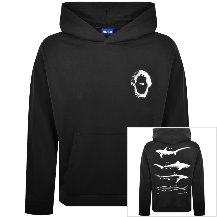 Image number 1 for HUGO Blue Marine Hoodie Black