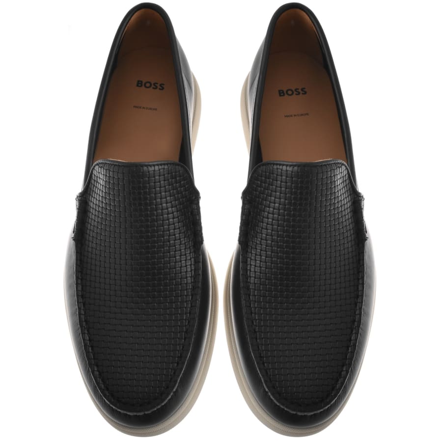 Image number 3 for BOSS Sienne Leather Loafers Black