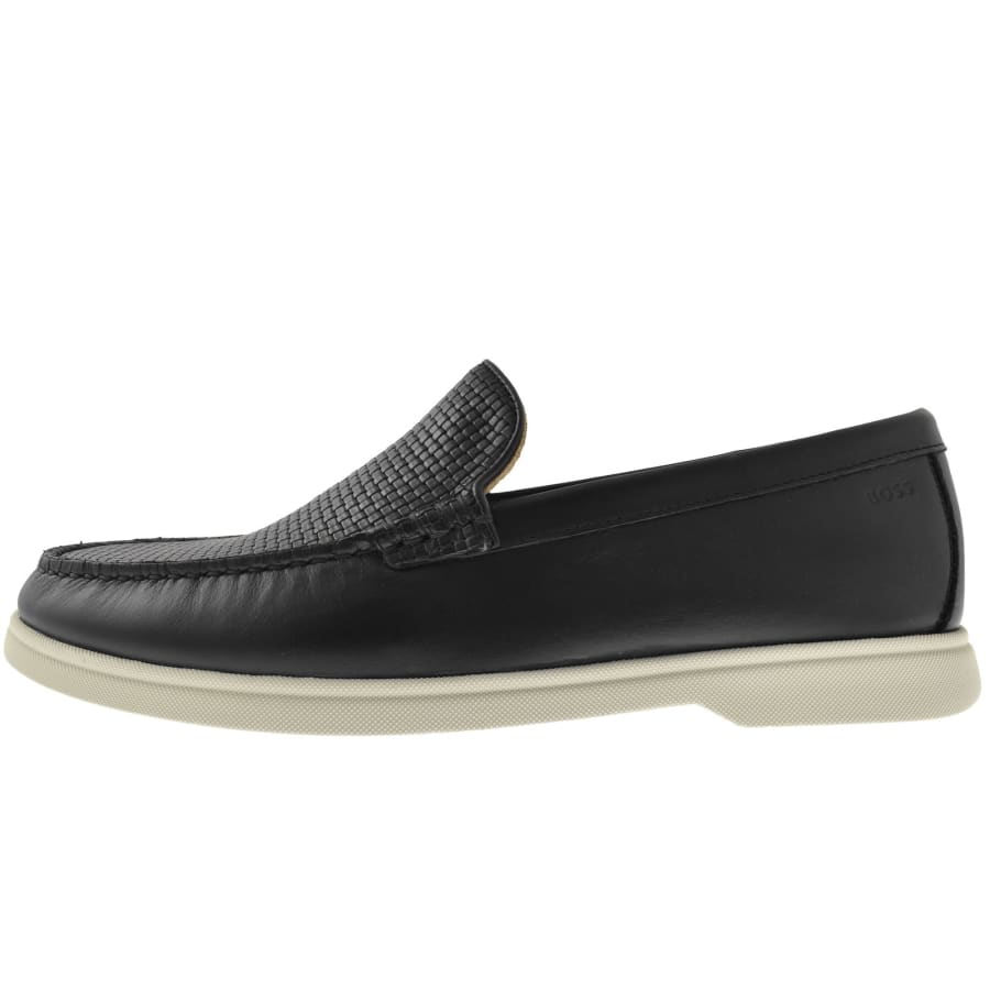 Image number 1 for BOSS Sienne Leather Loafers Black