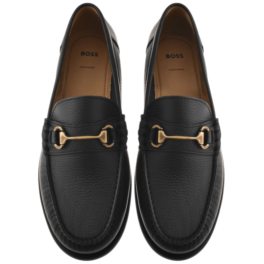 Image number 3 for BOSS Tevan Leather Moccasins Black