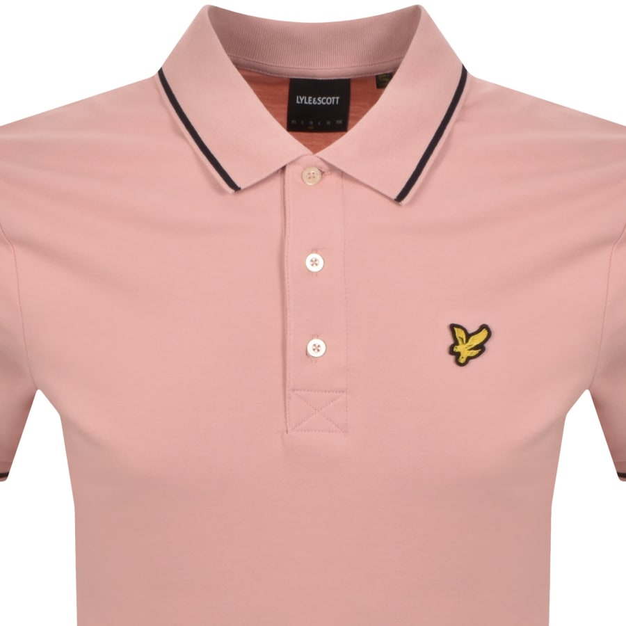 Image number 2 for Lyle And Scott Tipped Polo T Shirt Pink