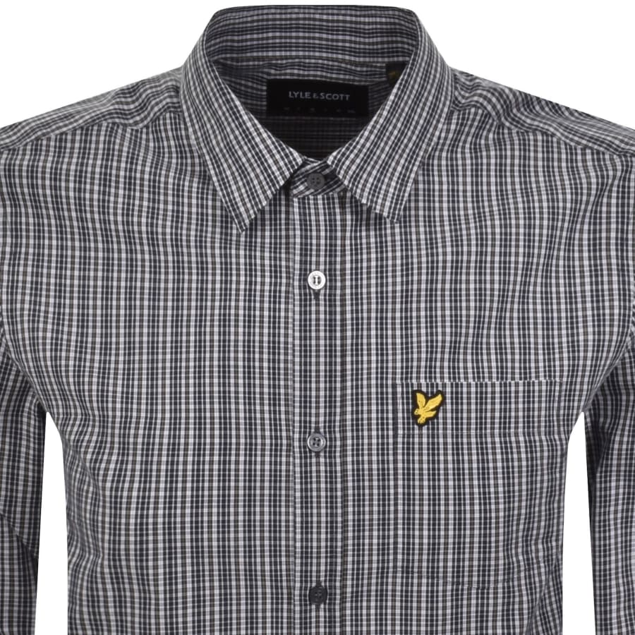 Image number 2 for Lyle And Scott Grid Check Shirt Navy