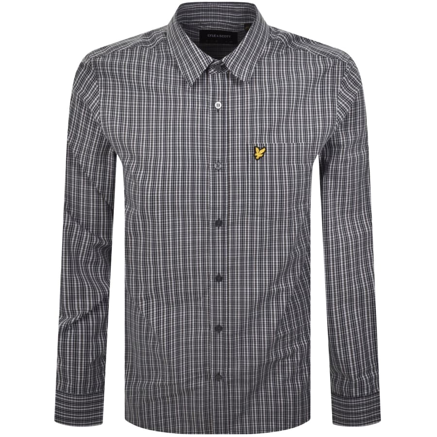 Image number 1 for Lyle And Scott Grid Check Shirt Navy