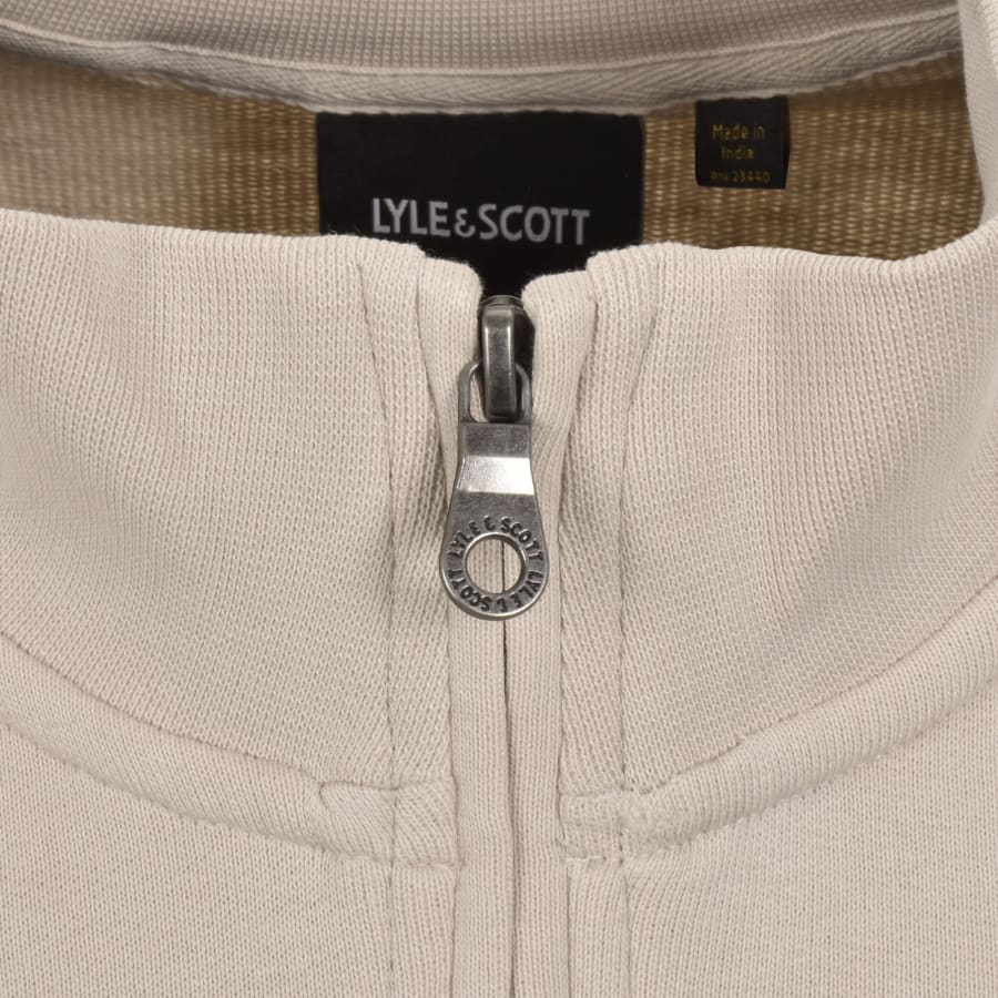 Image number 4 for Lyle And Scott Quarter Zip Sweatshirt Beige