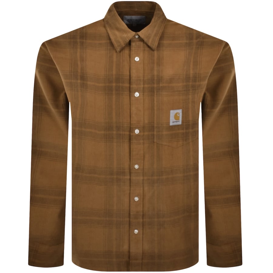 Image number 1 for Carhartt WIP Wilber Shirt Hamilton Brown