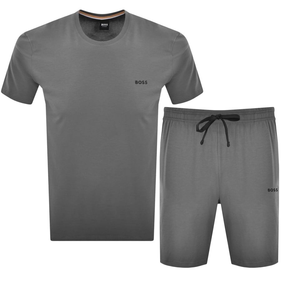 Image number 1 for BOSS Mix And Match T Shirt And Short Set Grey