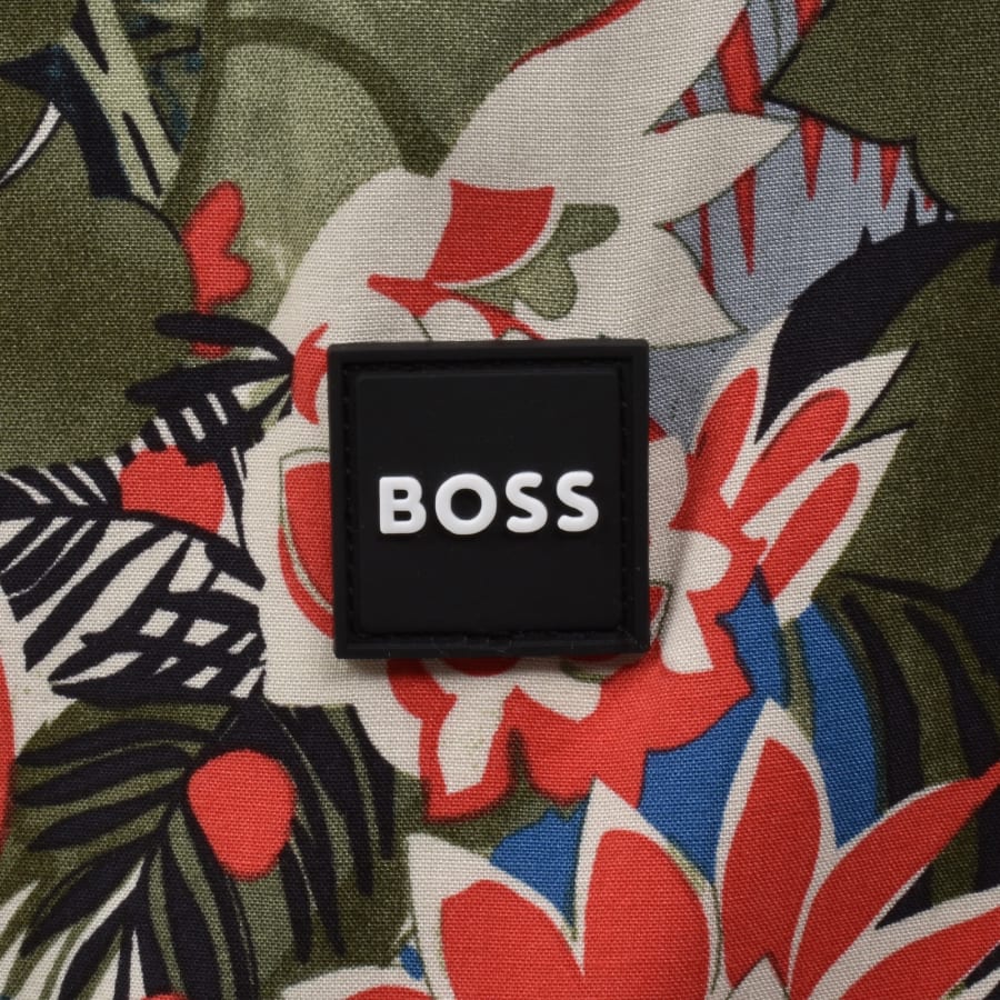 Image number 3 for BOSS Short Sleeve Beach Shirt Green