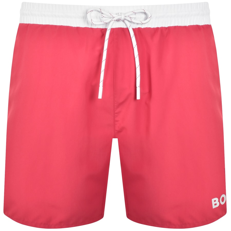 Image number 2 for BOSS Starfish Swim Shorts Dark Red
