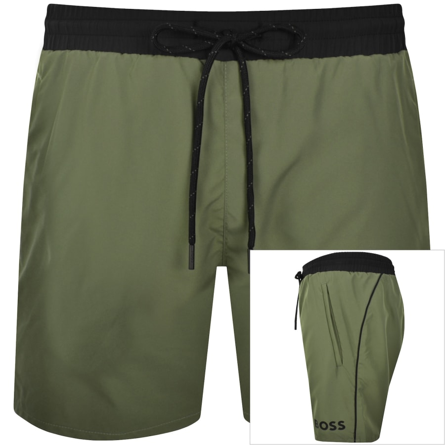 Image number 1 for BOSS Starfish Swim Shorts Green