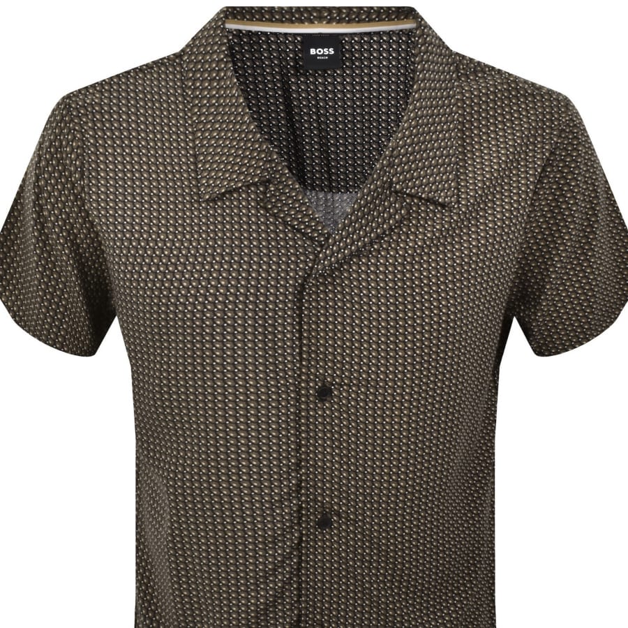 Image number 2 for BOSS Short Sleeve Beach Shirt Black