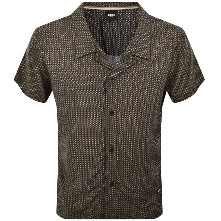 Image number 1 for BOSS Short Sleeve Beach Shirt Black