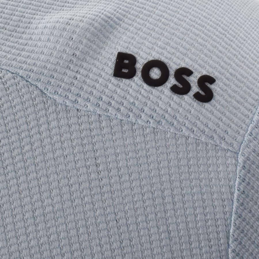 Image number 3 for BOSS Terrace Quarter Zip Polo T Shirt Blue