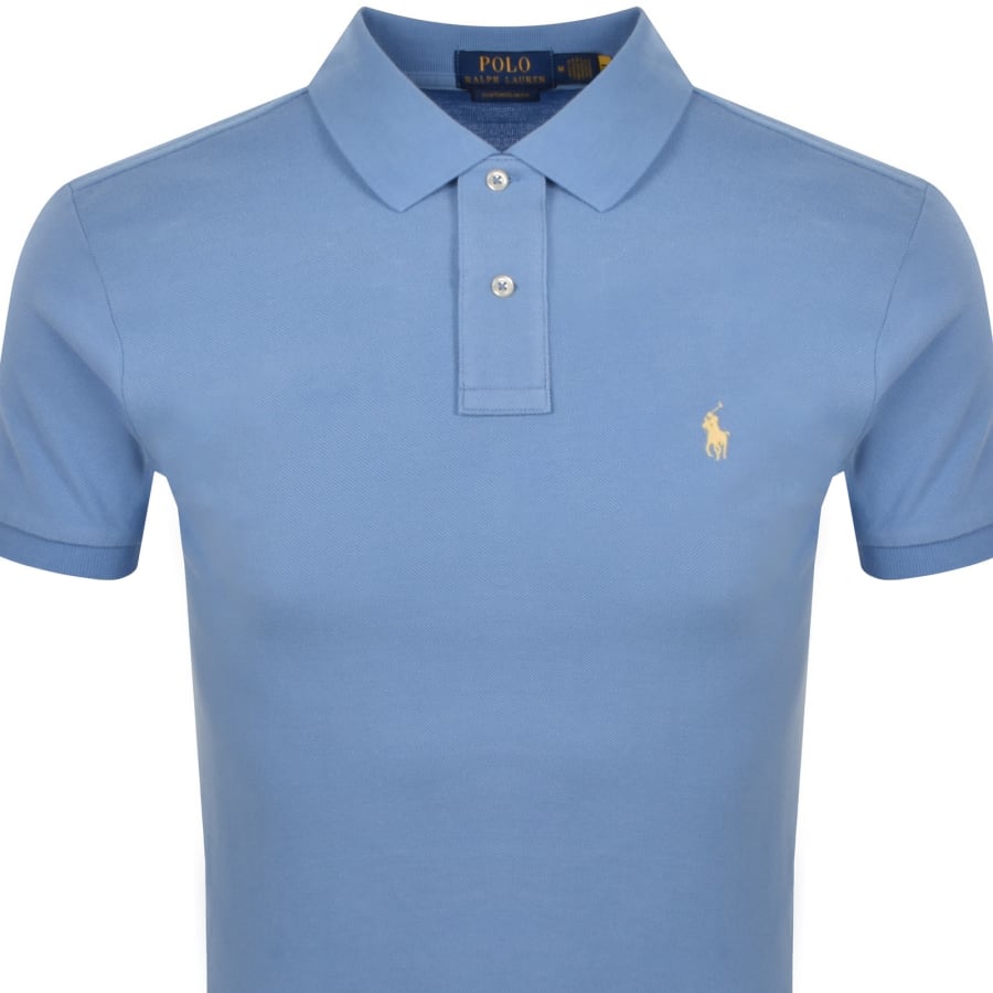 Image number 2 for Ralph Lauren Custom Slim Polo T Shirt Blue