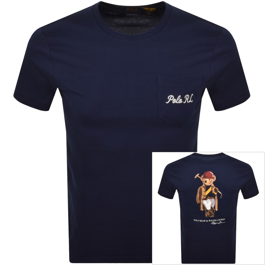 Image number 1 for Ralph Lauren Society Bear T Shirt Navy
